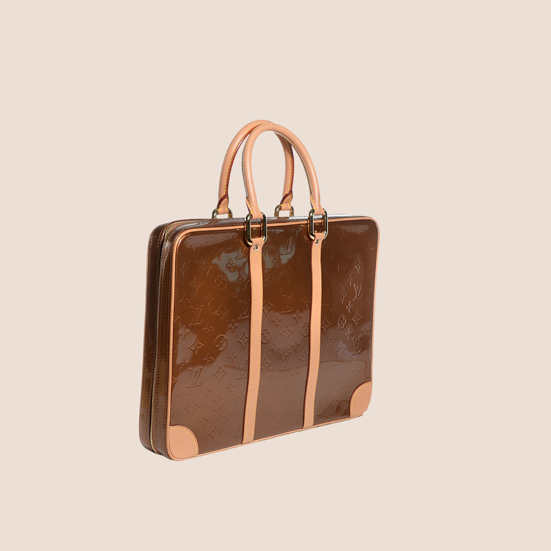 LOUIS VUITTON 2001 BRONZE MONOGRAM VERNIS VAN DAMME BRIEFCASE – RDB LOUIS VUITTON 2001 BRONZE MONOGRAM VERNIS VAN DAMME BRIEFCASE – RDB