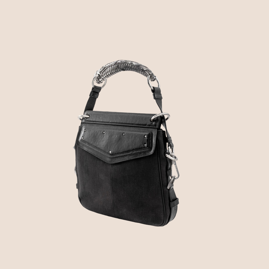 YVES SAINT LAURENT BLACK MOMBASA HOBO BAG