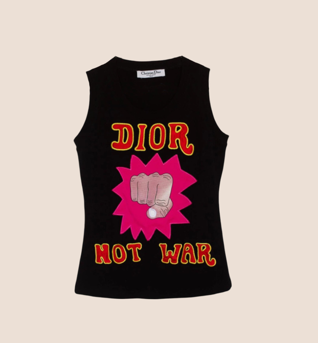 CHRISTIAN DIOR 'DIOR NOT WAR' TANK TOP