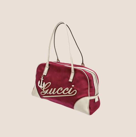 GUCCI RED & WHITE BOULEVARD SHOULDER BAG