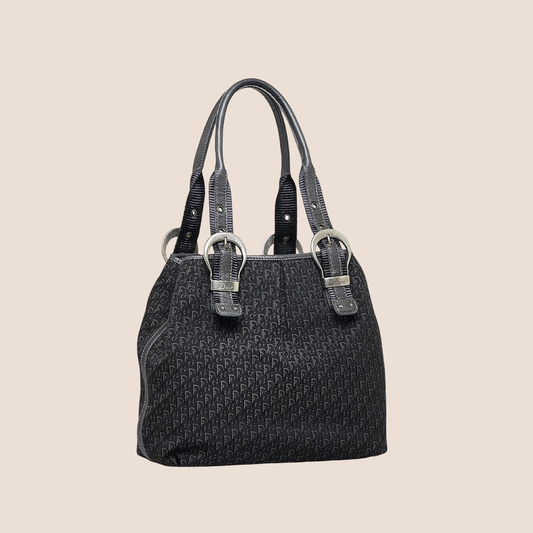 CHRISTIAN DIOR 2007 BLACK DIORISSIMO BUCKLE TOTE BAG