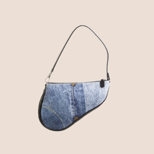 CHRISTIAN DIOR 2001 DENIM MINI SADDLE BAG