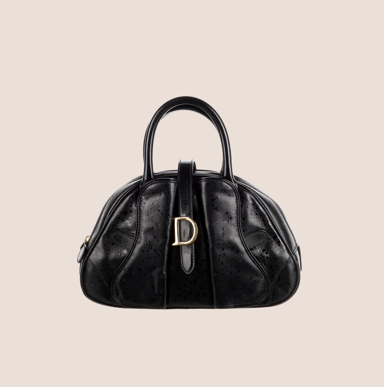 CHRISTIAN DIOR BLACK RAINDROP MINI DOUBLE SADDLE BAG – RDB