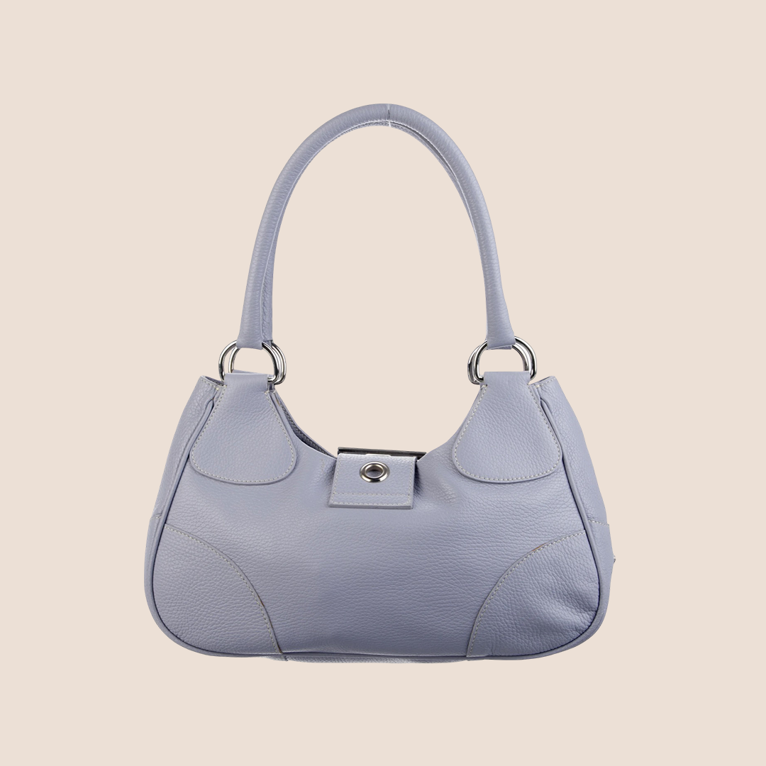 PRADA 2000 LILAC LEATHER BUCKLE MOON BAG