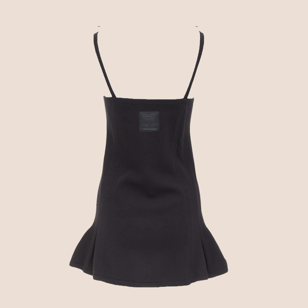 CHANEL 2004 BLACK CC LOGO TENNIS DRESS