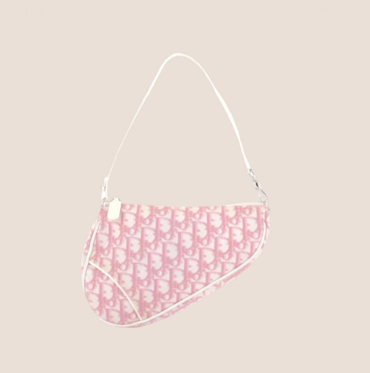 CHRISTIAN DIOR 2000 PINK TROTTER MINI SADDLE BAG