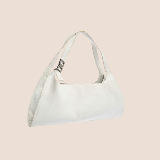 GUCCI WHITE LEATHER SHOULDER BAG