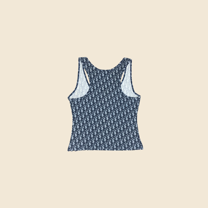 CHRISTIAN DIOR 2000s BLUE TROTTER TANK TOP