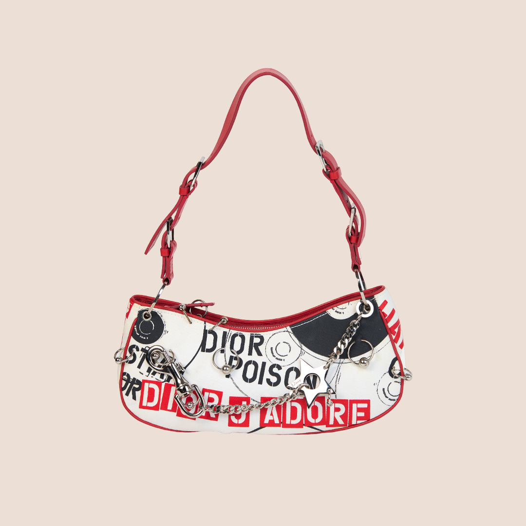 CHRISTIAN DIOR 2004 PIERCED HARDCORE SHOULDER BAG