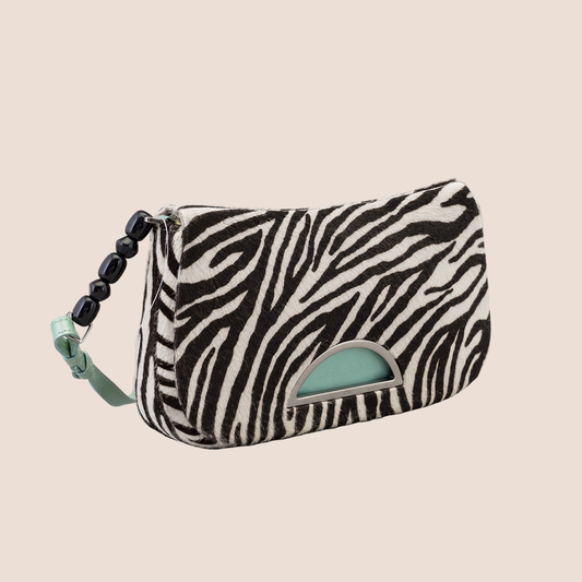 CHRISTIAN DIOR PONY HAIR ZEBRA PRINT MALICE SHOULDER BAG
