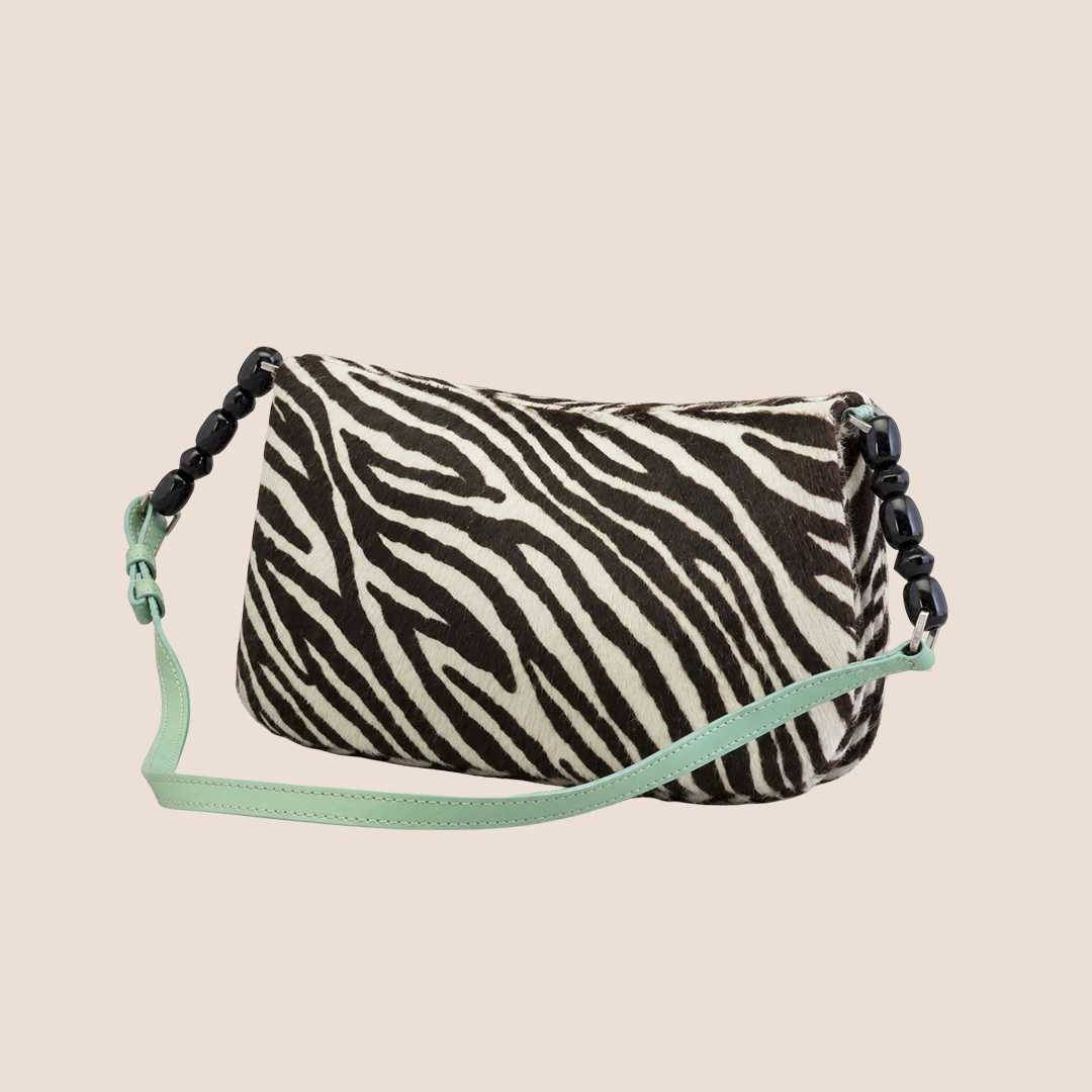 CHRISTIAN DIOR PONY HAIR ZEBRA PRINT MALICE SHOULDER BAG