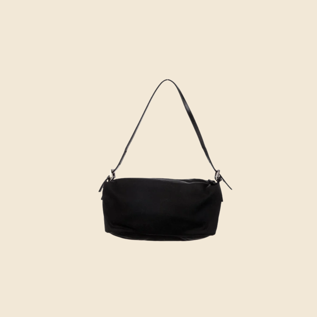 FENDI BLACK NYLON MINI SHOULDER BAG RDB
