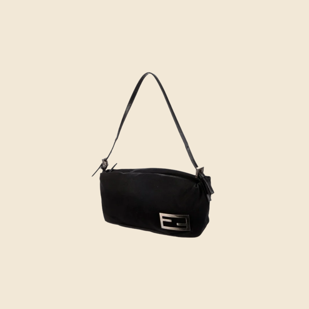 vintage fendi black shoulder bag