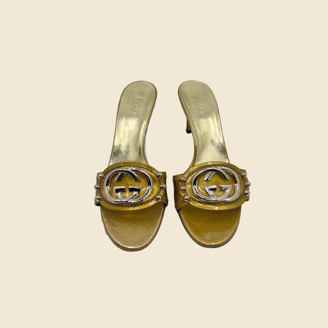Gucci glitter mules hotsell