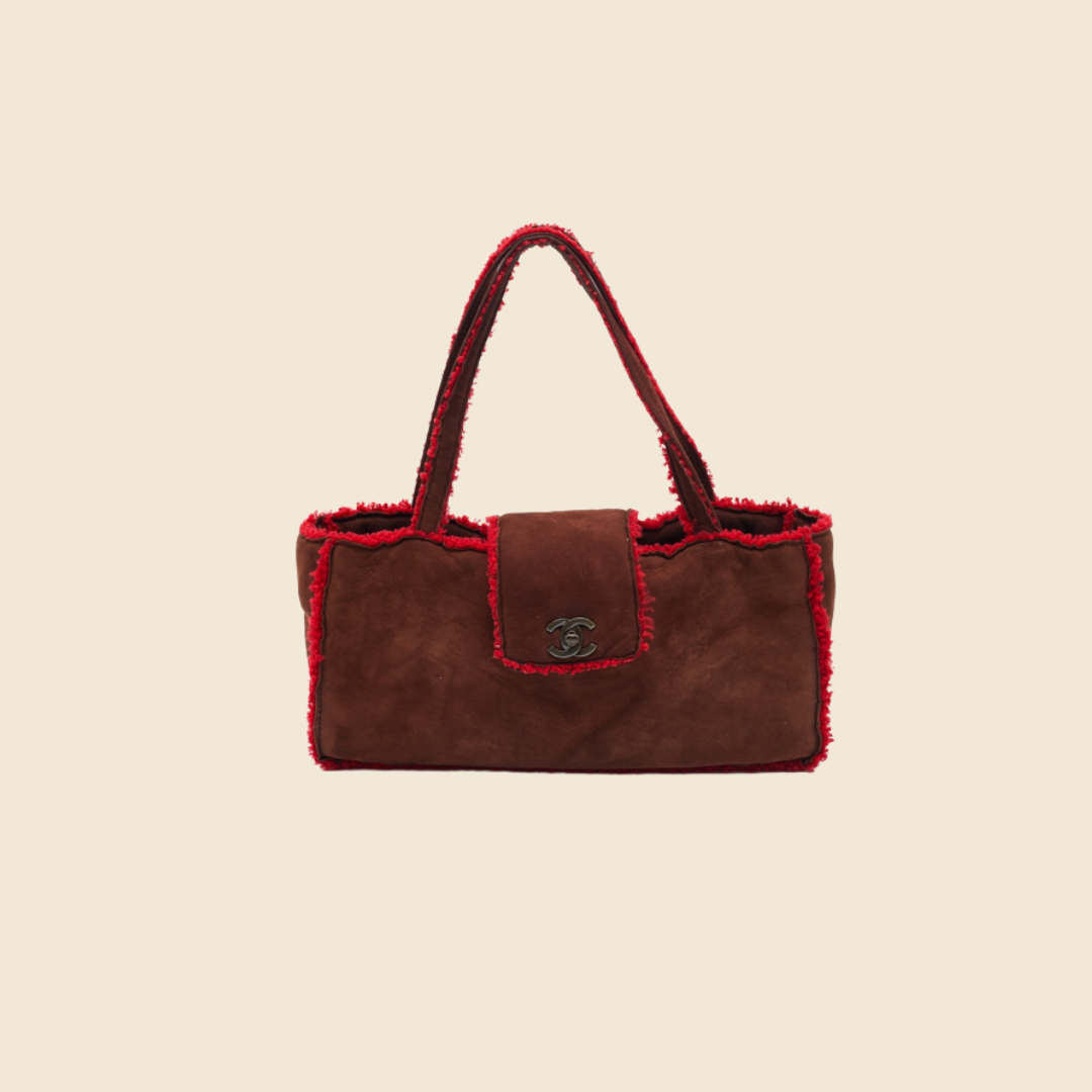 Chanel Shearling Bag - 34 For Sale on 1stDibs