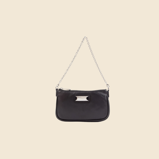 CHRISTIAN DIOR MINI BLACK LEATHER CHAIN BAG