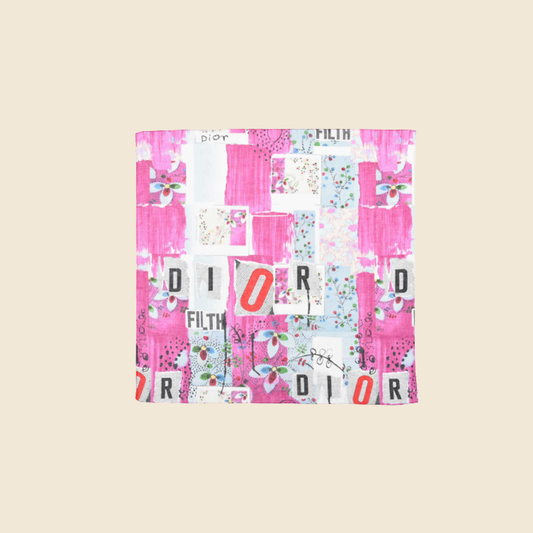 CHRISTIAN DIOR FILTH LOGO PRINTED SCARF