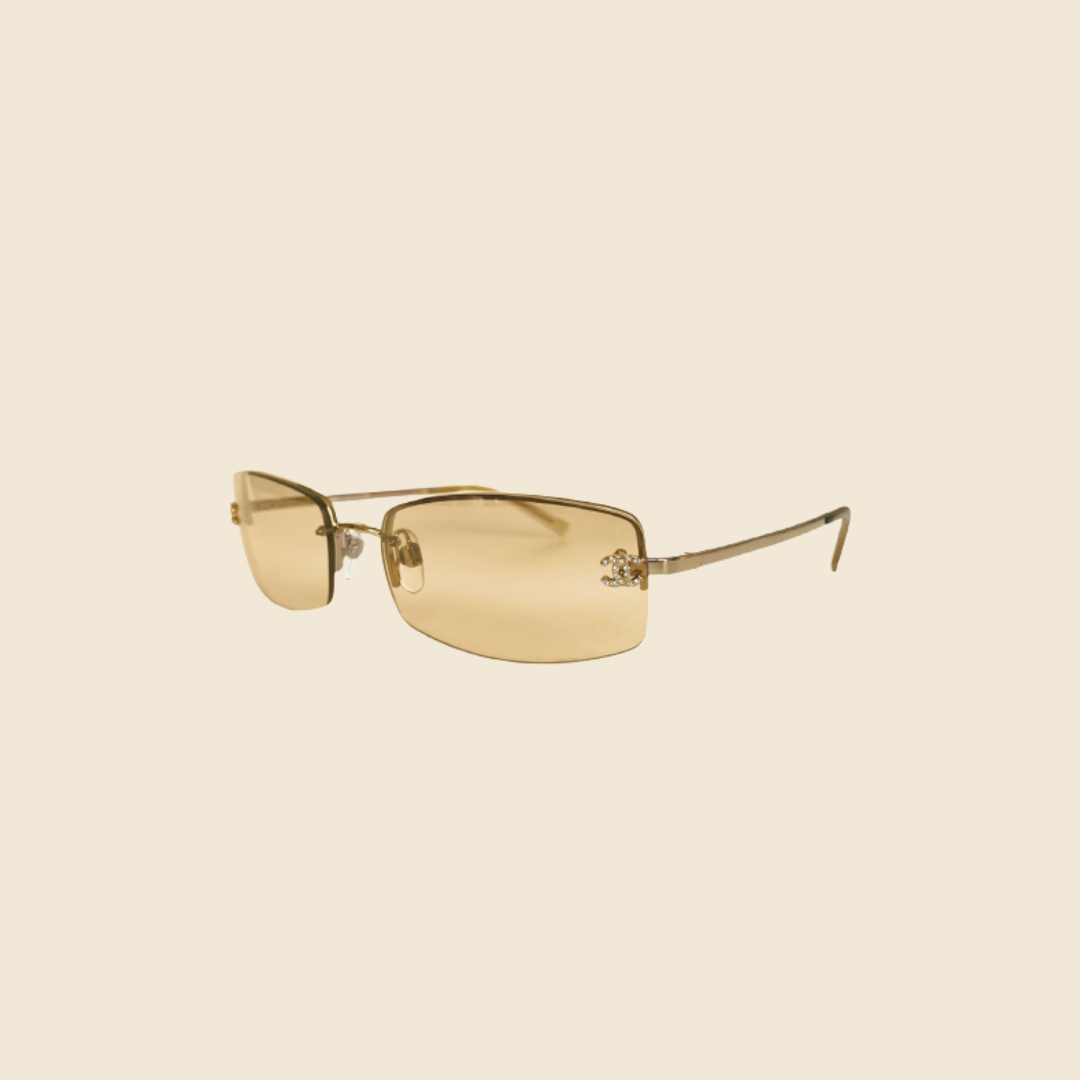 Chanel Sunglasses CC Logo Gold Vintage 