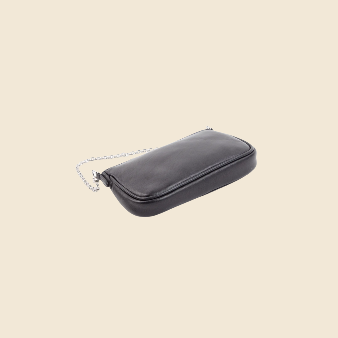 CHRISTIAN DIOR MINI BLACK LEATHER CHAIN BAG