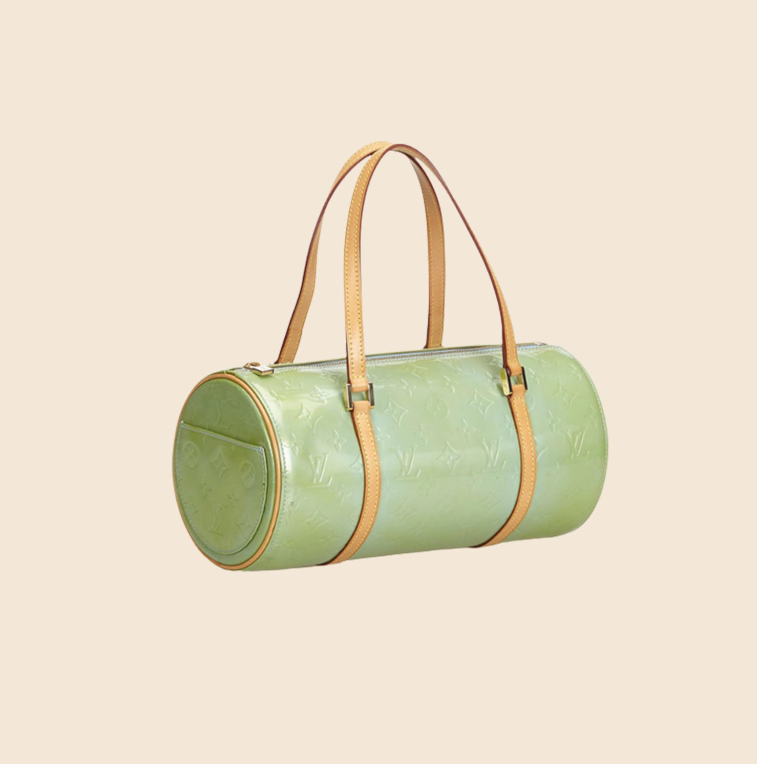 Louis Vuitton Green Monogram Vernis Bedford Papillon Barrely Cyllinder Bag  861778