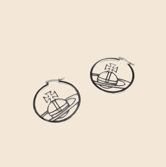 VIVIENNE WESTWOOD SILVER ORB HOOPS
