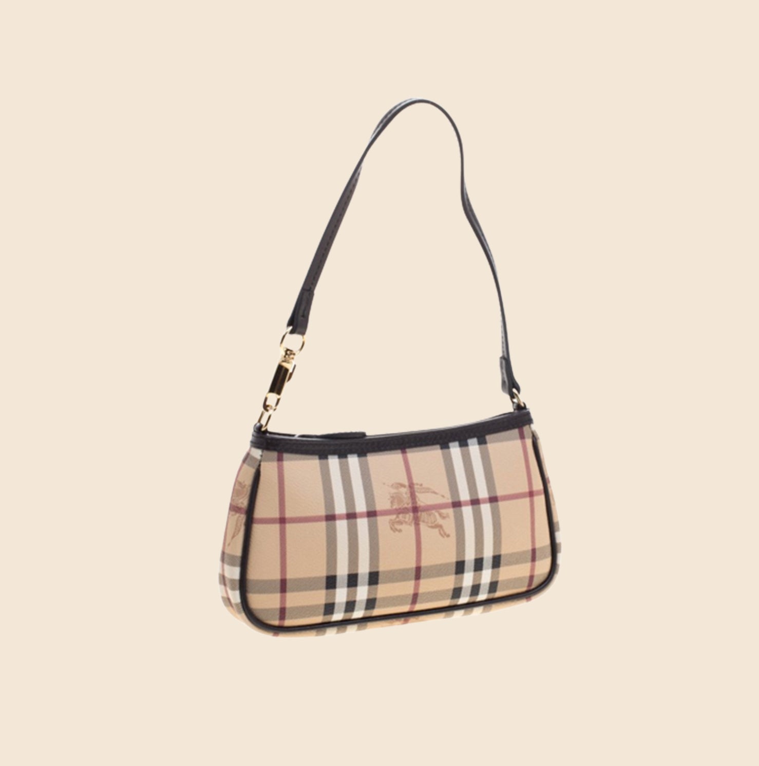 BURBERRY BROWN HAYMARKET MINI SHOULDER BAG RDB