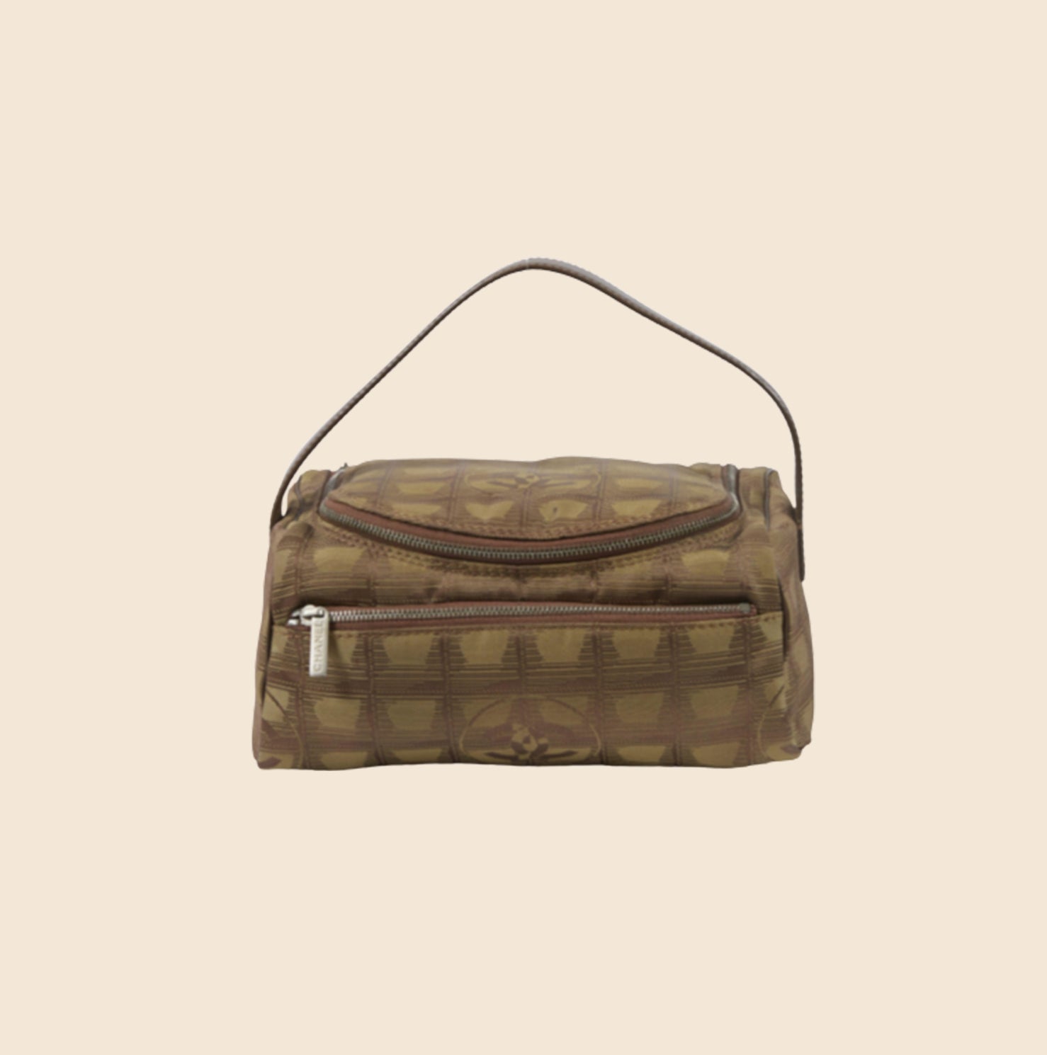 CHANEL 2002 TRAVEL LINE BROWN CANVAS MAKE UP POUCH – RDB