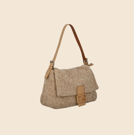 Fendi Pre-Owned Baguette Wool Shoulder Bag - Farfetch