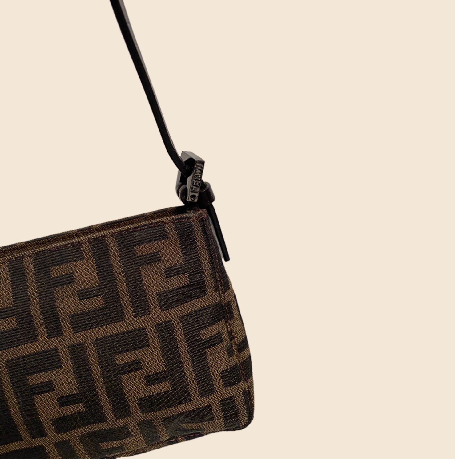 Fendi Mini Zucca Pochette - Brown Mini Bags, Handbags - FEN61510