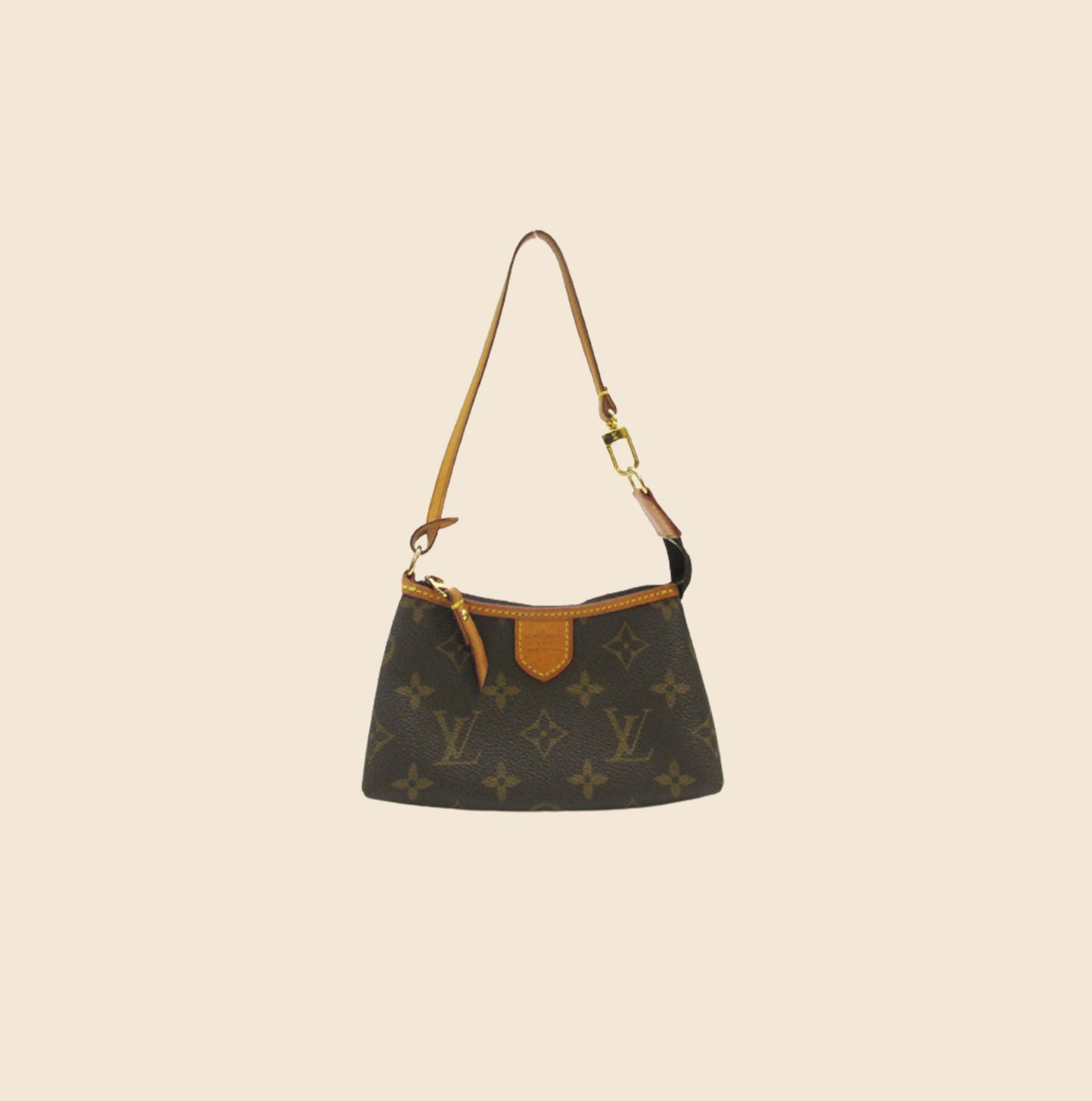 Louis+Vuitton+Pochette+Delightful+Pouch+Mini+Brown+Canvas+Leather+