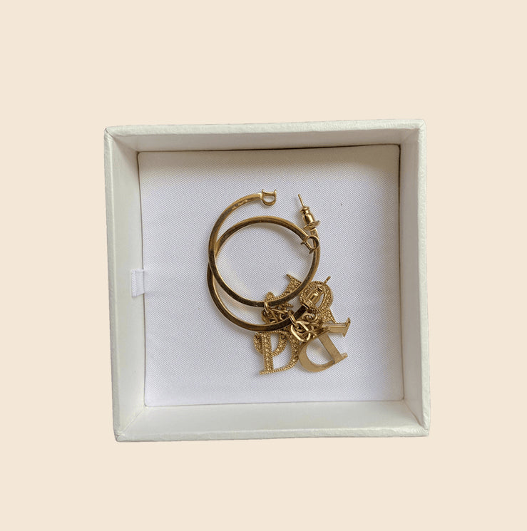 Dior hoops earrings Clearance