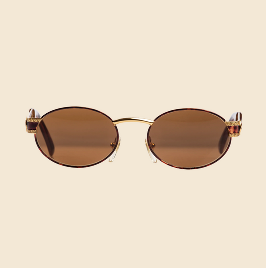 GIANNI VERSACE 90s MEDUSA BROWN SUNGLASSES