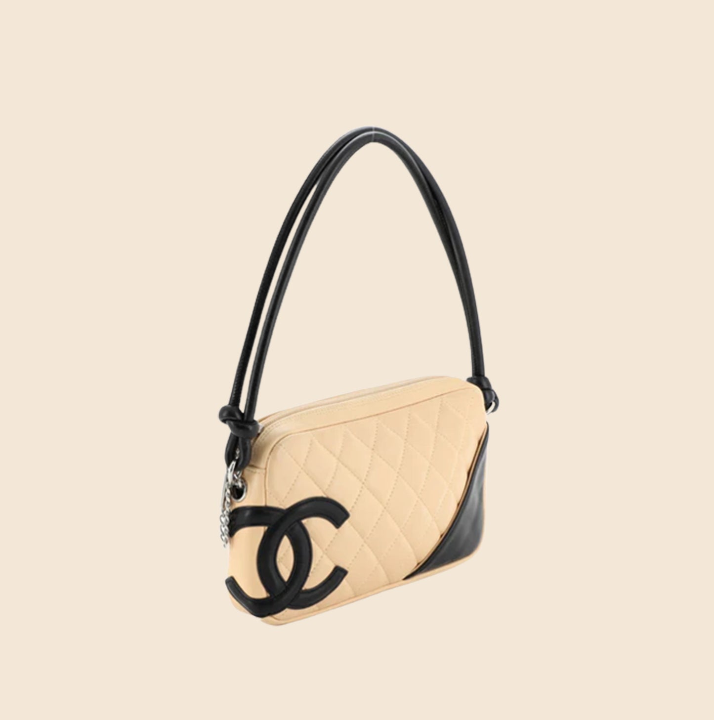 CHANEL 2005 BEIGE QUILTED CAMBON BAG