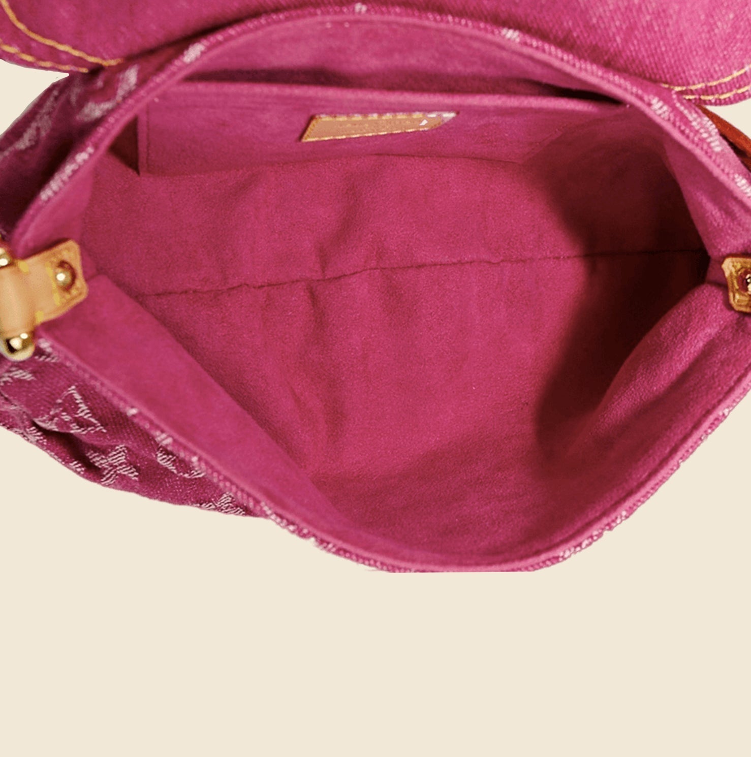 Louis Vuitton, Bags, Louis Vuitton Mini Pleaty Fuchsia Pink Monogram Denim  Shoulder Bag