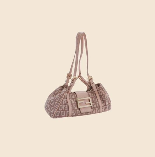 FENDI BEIGE PINK ZUCCHINO MINI HANDBAG "SPORTY"