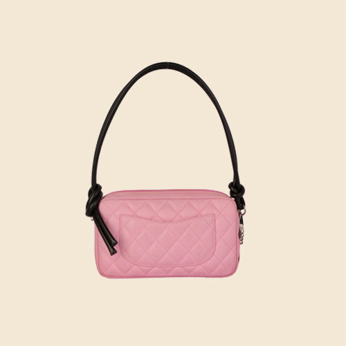 CHANEL PINK CAMBON QUILTED LEATHER BAG