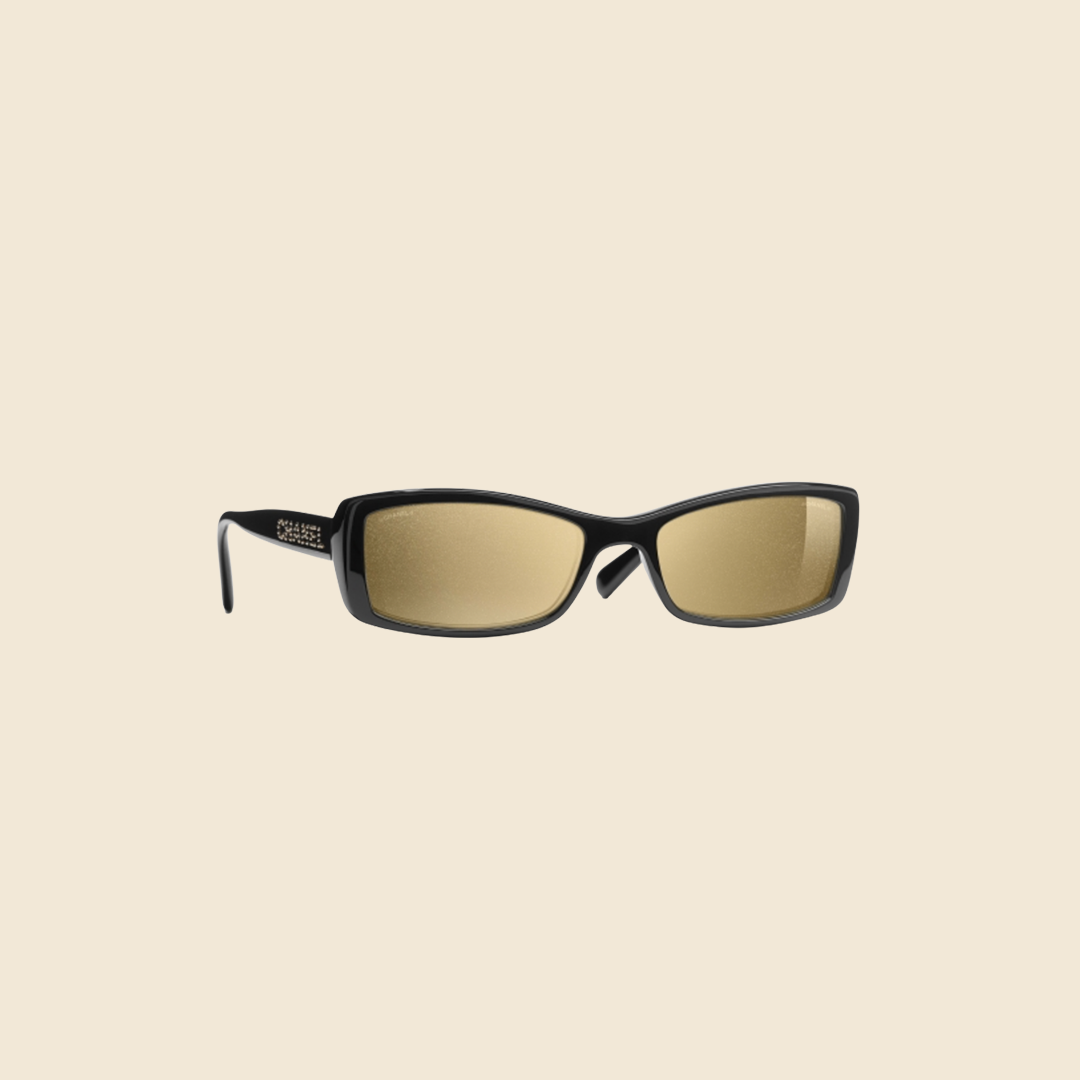 CHANEL Cat-eye sunglasses in c622t6 - black/gold mirrored