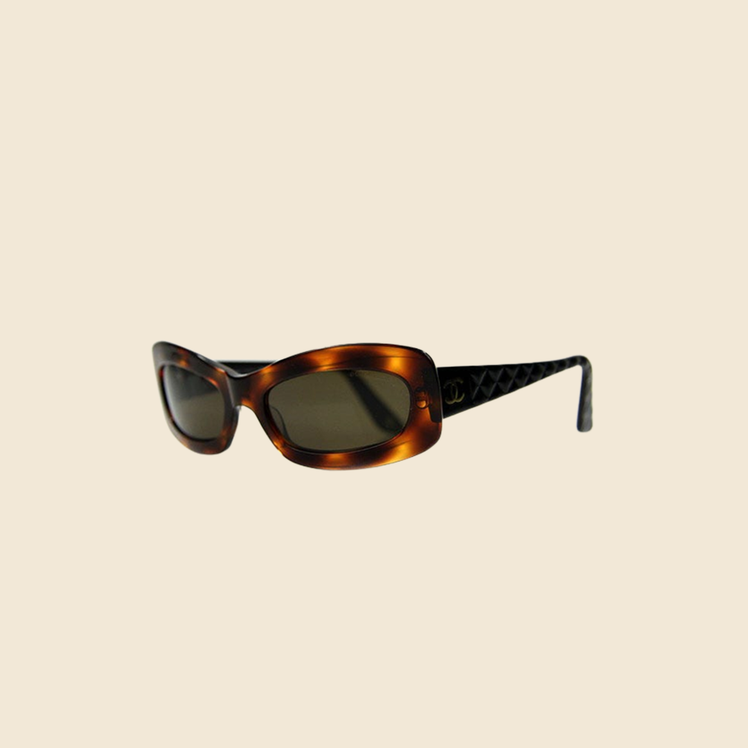 Chanel Rectangle Sunglasses - Acetate and Metal, Black - Polarized - UV Protected - Women's Sunglasses - 9124 C622/S6