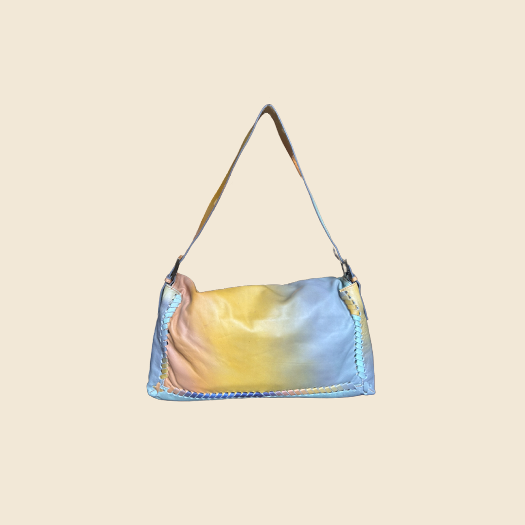 FENDI 2000s PASTEL MULTICOLOR WHIPSTITCH JUMBO BAGUETTE