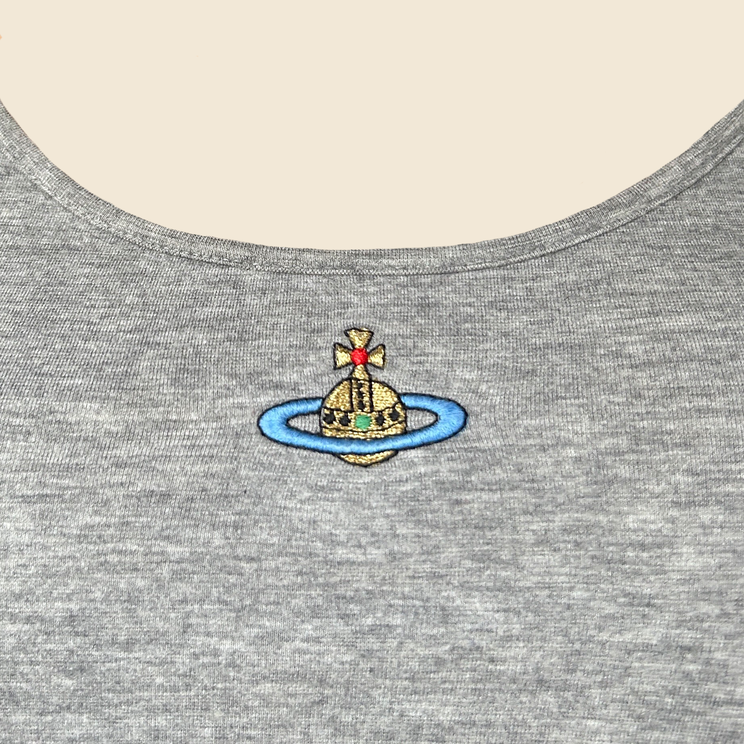 VIVIENNE WESTWOOD GREY ORB LOGO TOP