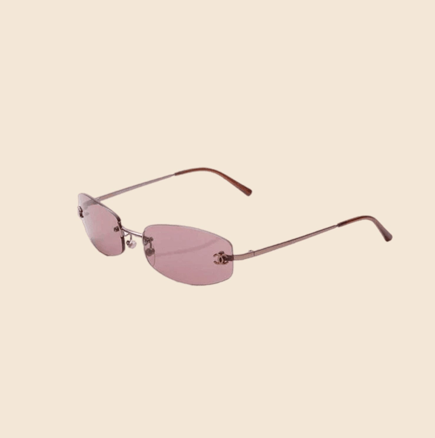 Chanel Pink Rimless Sunglasses - Ann's Fabulous Closeouts