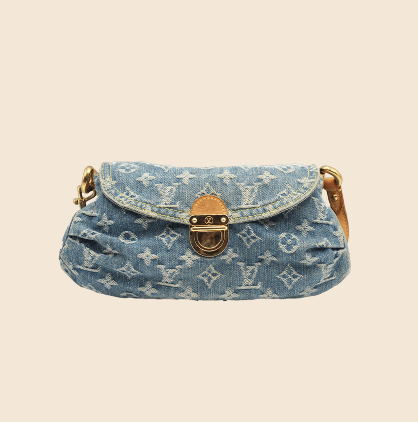 LOUIS VUITTON BLUE MONOGRAM DENIM MINI PLEATY BAG