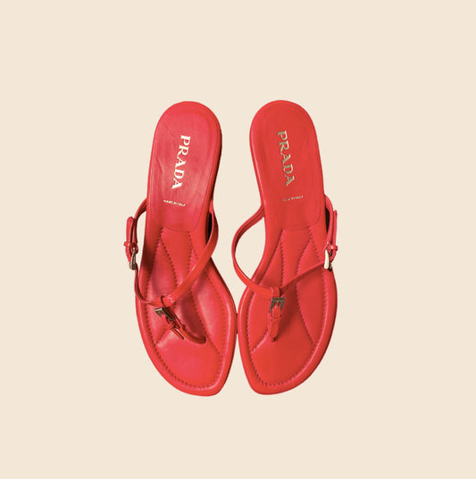 PRADA PINK THONG KITTEN HEELS