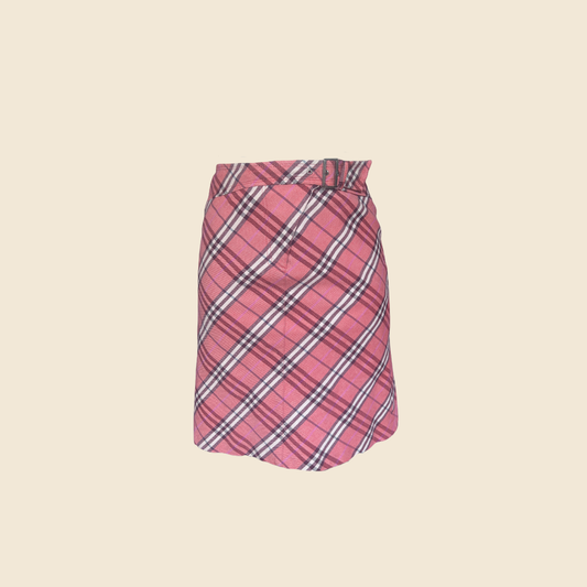 BURBERRY BELTED PINK SKIRT