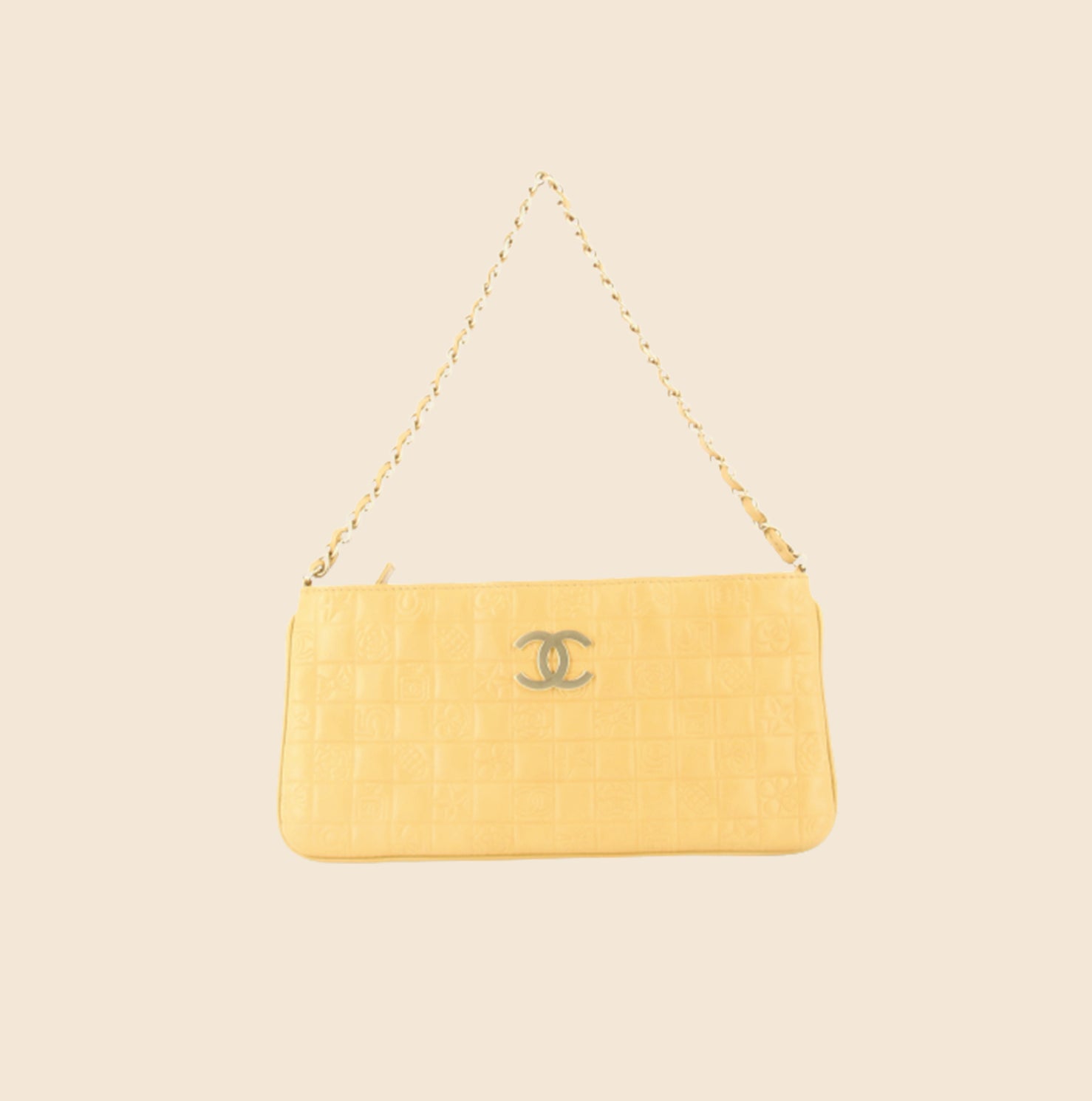 Chanel - Quilted Chocolate Bar Ivory Leather