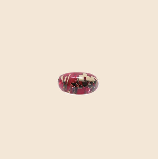 LOUIS VUITTON RESIN MONOGRAM RED INCLUSION RING