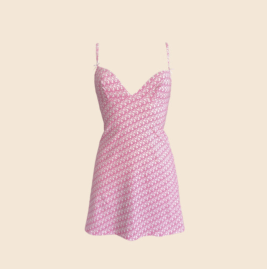 CHRISTIAN DIOR PINK TROTTER SLIP DRESS