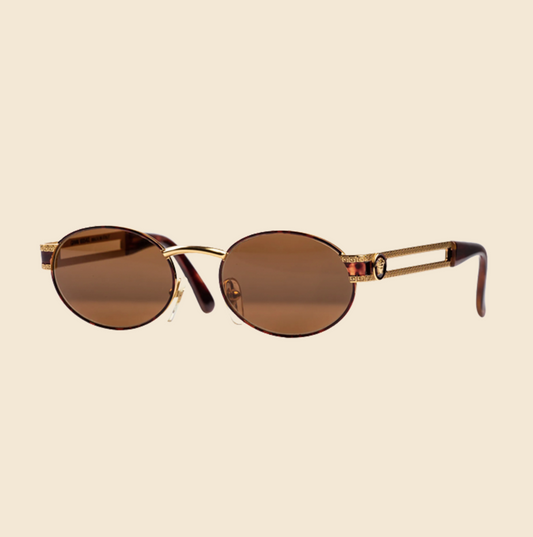 GIANNI VERSACE 90s MEDUSA BROWN SUNGLASSES