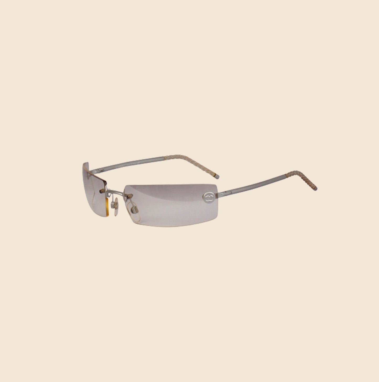 100% Authentic Chanel CC Emblem Sunglasses Rimless Clear No Prescription