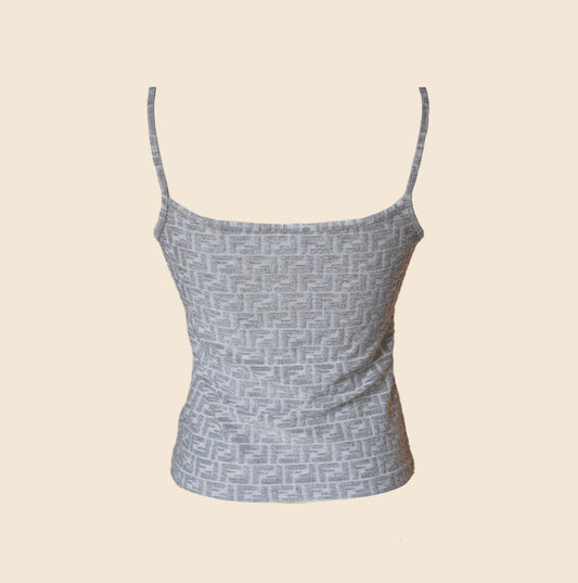 FENDI ZUCCA TERRY CLOTH CAMISOLE TOP